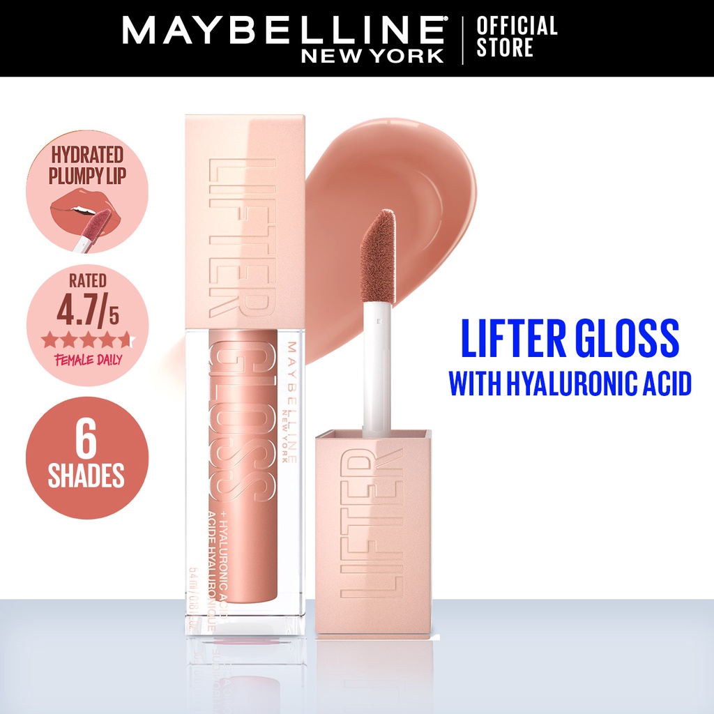 Maybelline Lifter Gloss Lip Gloss Make Up (Liquid Lipstick with
Hyaluronic Acid)