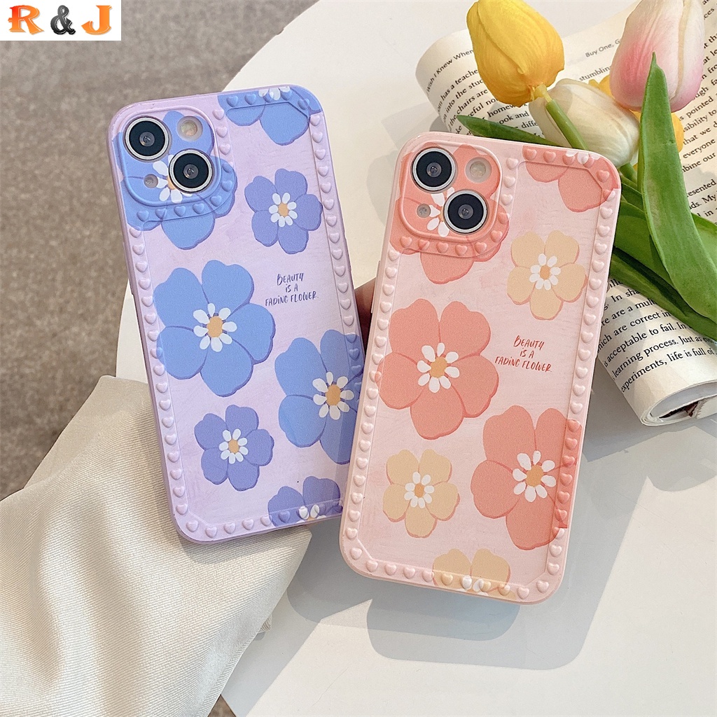 Soft Case Motif Bunga Ungu Pink Untuk OPPO A16 A15 A54 A95 A94 A12 A74 A93 A5S A7 A57 F1S A3S Reno6