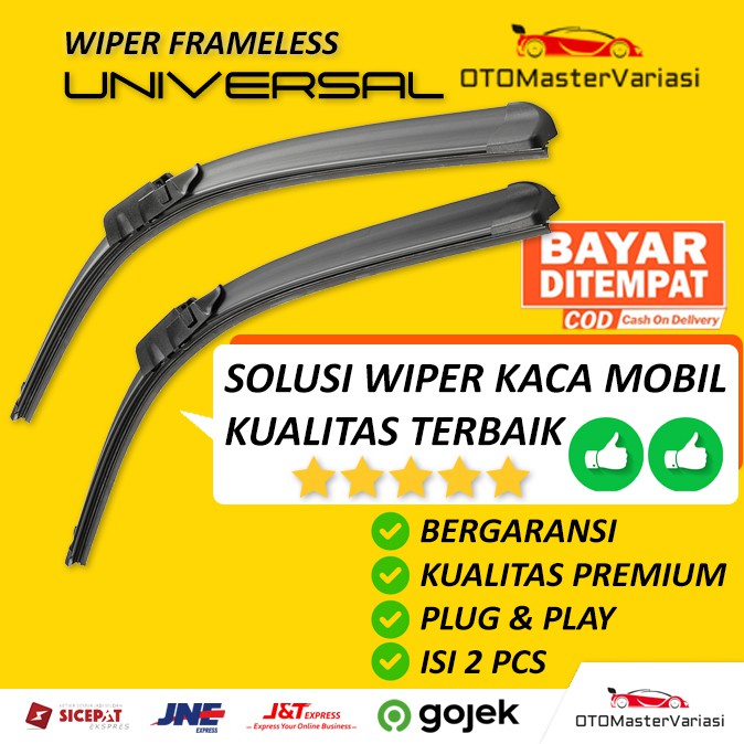 Wiper Karet Kaca Mobil Frameless Universal Model Banana Untuk Semua Merk Mobil Wiper Blade Pisang Wifer Mobil