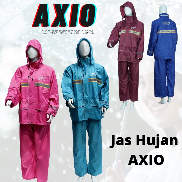 Jas Hujan Axio Original - Mantel AXIO - Jas Hujan Jaket Celana Setelan Dewasa Pria Wanita Kuat Tebal Awet Axio Asrio Assio Silver Series 882 Asli Original