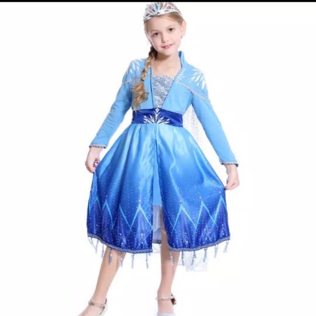 Elsa frozen 2 dress free mahkota anak