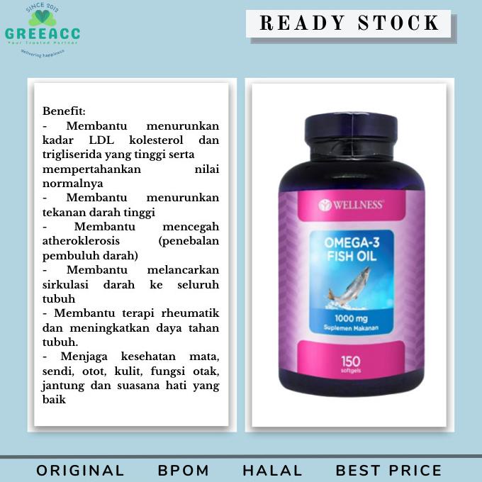 Wellness Omega-3 Fish Oil 1000mg / Omega 3 1000 mg 150 Softgels