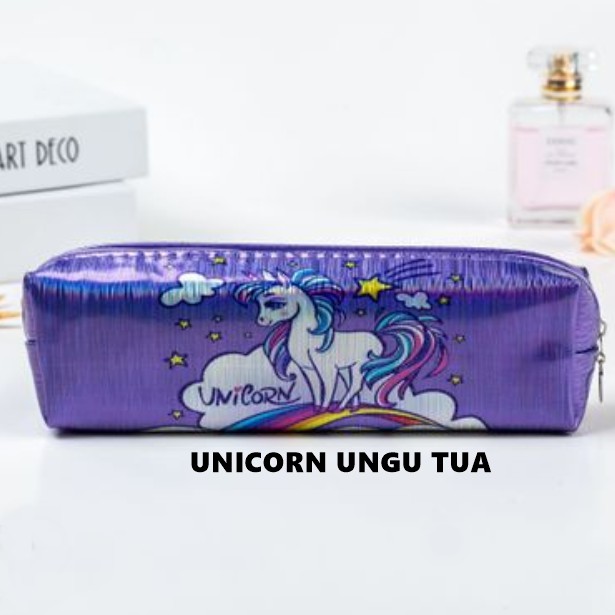 [ORGM] Kotak pensil hologram unicorn LOL flamingo