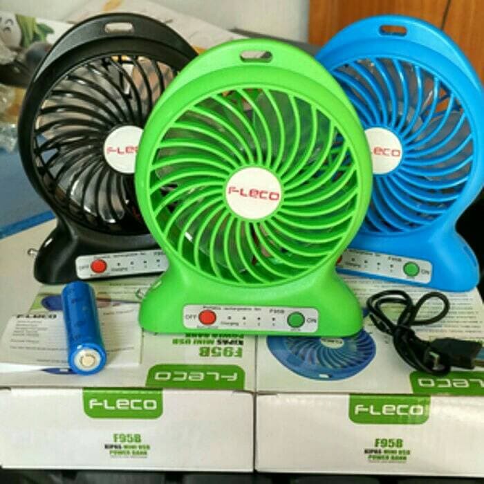 Kipas Angin Mini Usb + Powerbank FLECO F95B / Power Bank Multifungsi