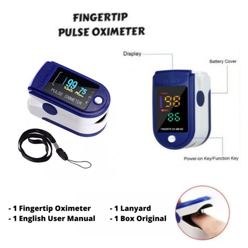 Oxymeter Fingertrip  Pulse LK87 Pengukur Detak Jantung Alat Ukur Kadar Oksigen OXIMETER