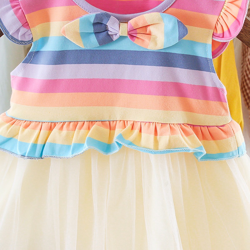 Dress Anak Perempuan Motif Tutu Rainbow Baju Anak 0-2 Thn