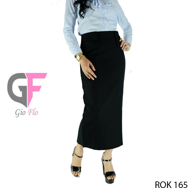 GIOFLO Bawahan Wanita Rok Panjang Murah Black / ROK 165