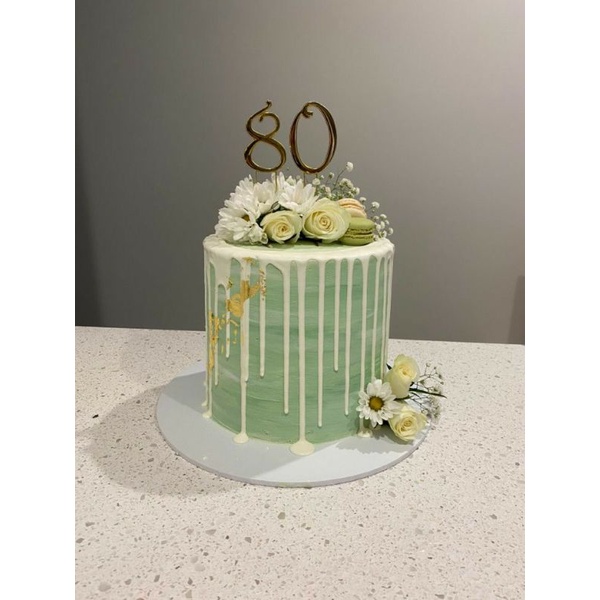 

sof green birthday cake