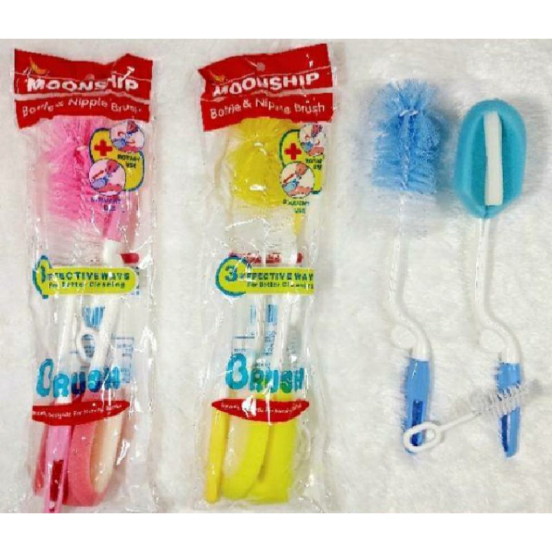 Sikat botol Moonship 3in1/Sikat dot sponge pembersih dot bayi foto REALPICT