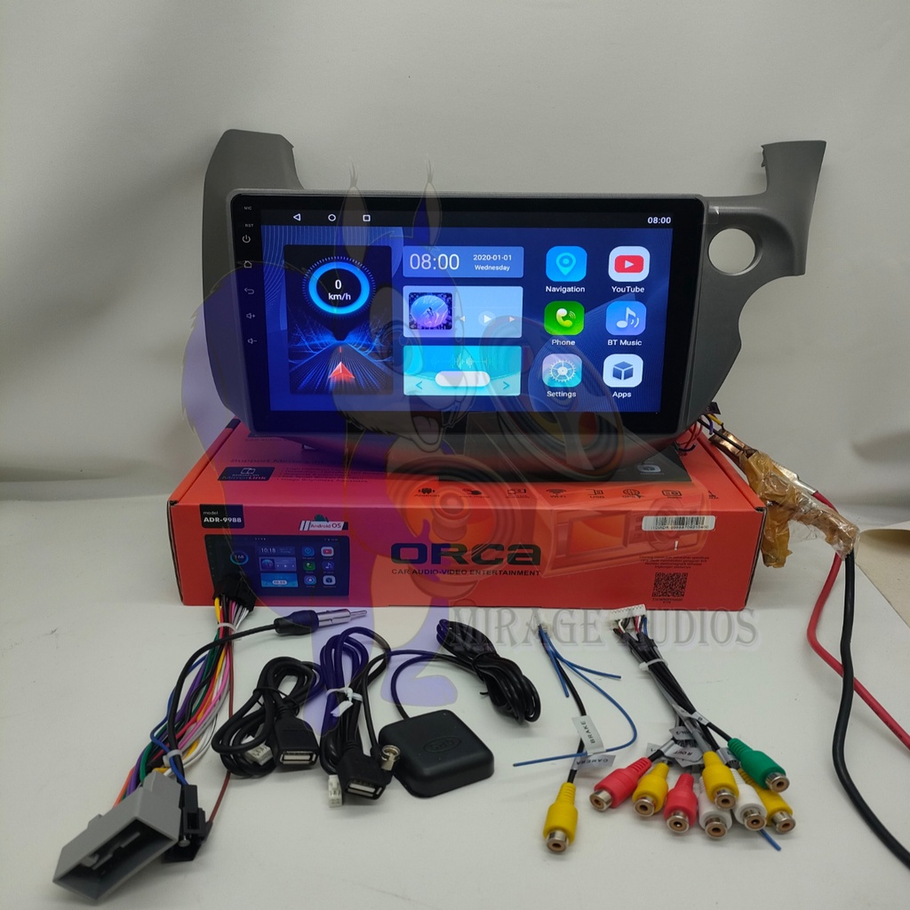 Head Unit Android Orca Eco Honda Jazz 2008 - 2013 10 inch Soket PNP-1