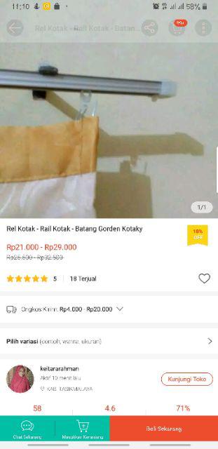 Rel / Reil / Reil Kotak Fullset 1,5 & 2m (batang + Tutup + Pengait + Cantolan + Penyangga)