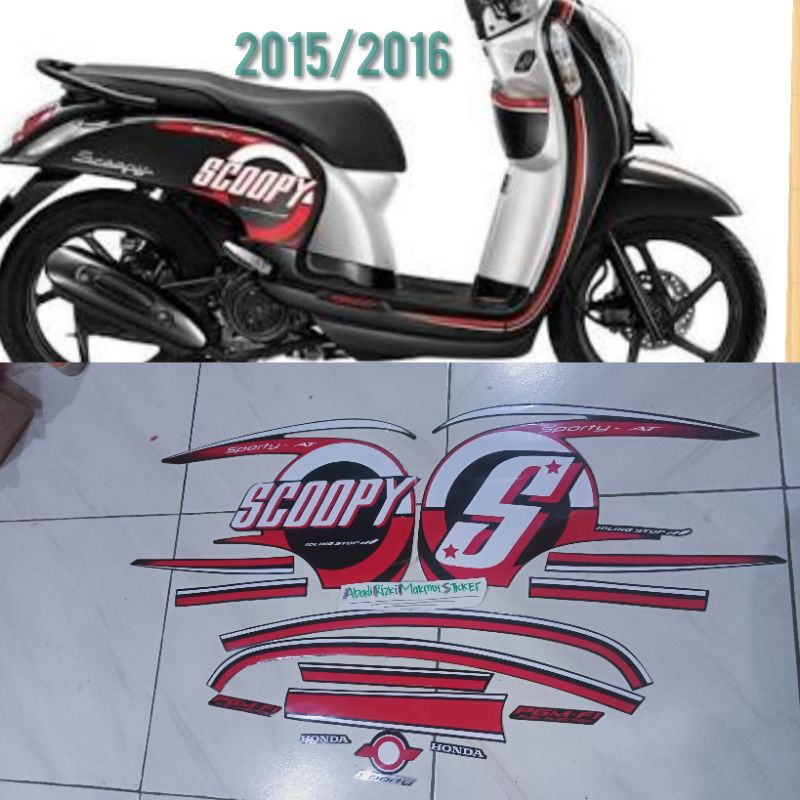 STRIPING LIS STIKER HONDA SCUPY SKUPI SCOOPY HITAM 2015 2016 FULLSET STANDAR ORI