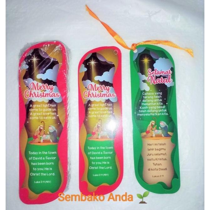

50 Selipan Buku Ayat Alkitab Selamat Natal. Bookmarks. Pembatas Buku. Terlaris