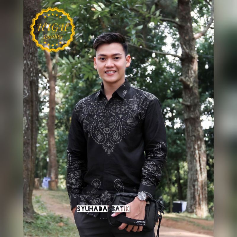 kemeja batik pria lengan panjang baju batik pria terbaru lengan panjang kemeja kaum millenial kemeja