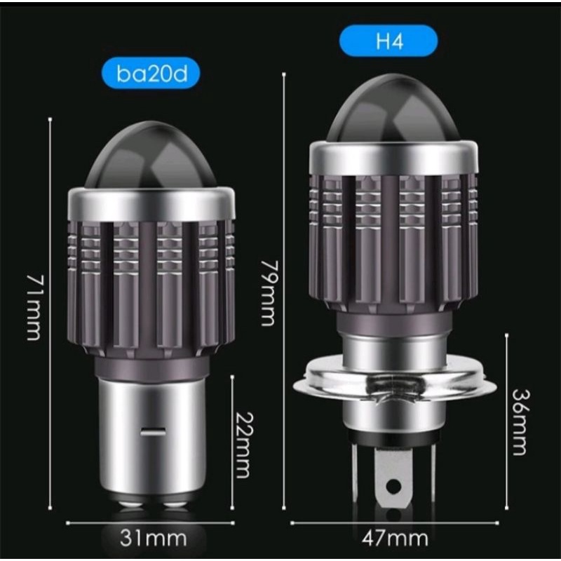 1pc Lampu Kabut Depan Csp H4 Ba20D H6 P15D dc ac 12v 24v  Led 6000k 12v Untuk Vixion/bebek/metic