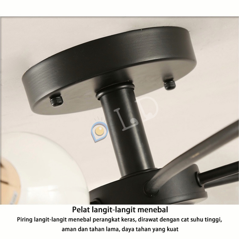 [COD] Lampu Plafon 3/6/8 Led E27 Industrial Bahan Besi Untuk Plafon Ruang Tamu Modern minimalist Ceiling lamp (Bohlam Tidak Termasuk)