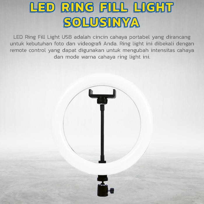 SELFIE RING FILL LIGHT 26CM handphone flash kamera cahaya HAND 67