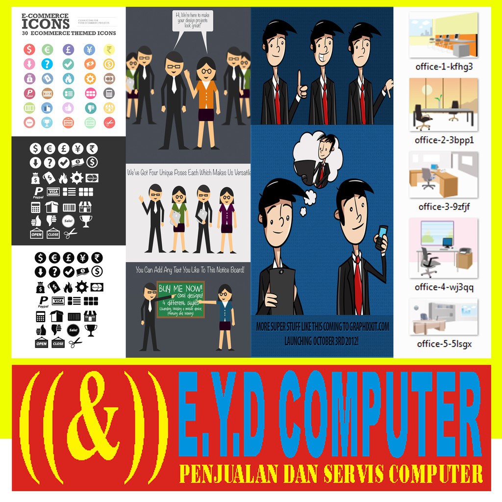 DESAIN VEKTOR KARTUN PREMIUM BUSINESS PARK FORMAT PHOTOSHOP GRAFIK VECTOR CARTOON BISNIS TEMPLATE