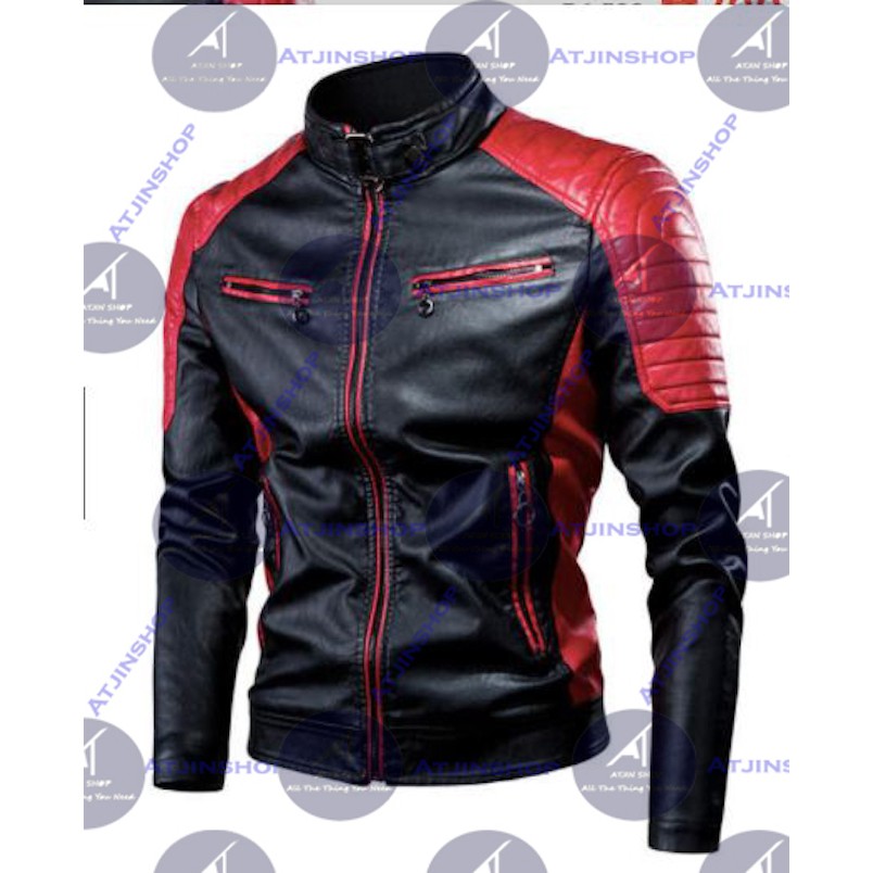 Jaket kulit PRIA Motor Anti Angin Model Klasik Korea Lambo Atjin Original Design