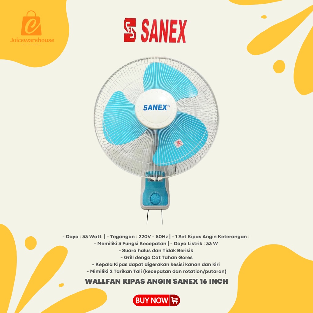 WALLFAN KIPAS ANGIN SANEX 16 INCH / WALL FAN SANEX 16 INCH