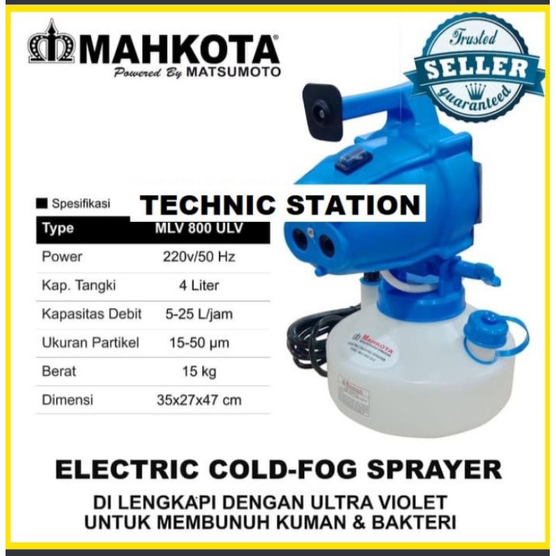 ULV Cold Fogger MAHKOTA MLV 800 Disinfectant Indoor