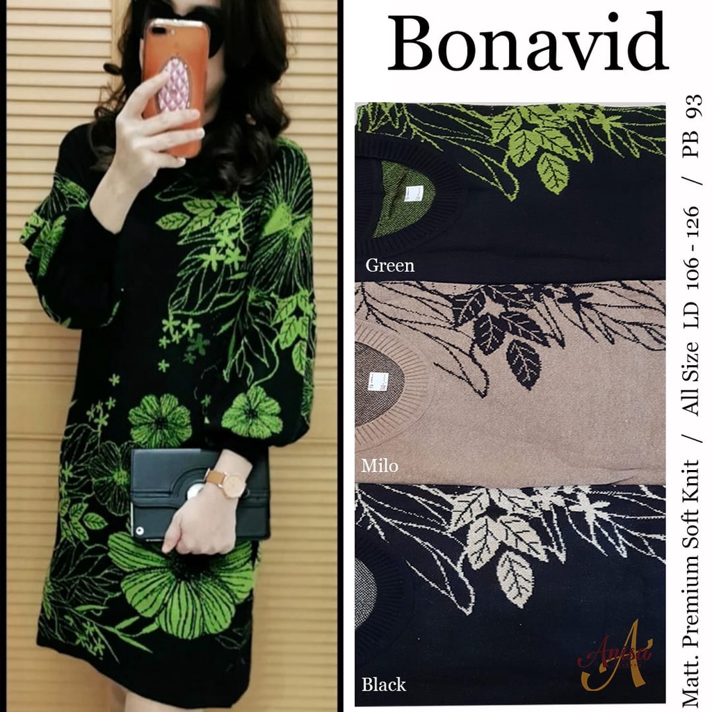 Baju Tunik Rajut / Tunik Rajut Cantik Kekinian Elegan Motif Bunga Besar Terbaru