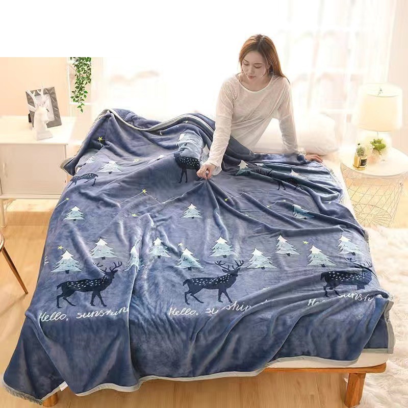 Selimut Bulu Halus Dewasa 150x200 Termurah Terlaris Motif Aesthetic New Arrival-Rusa Sunshine