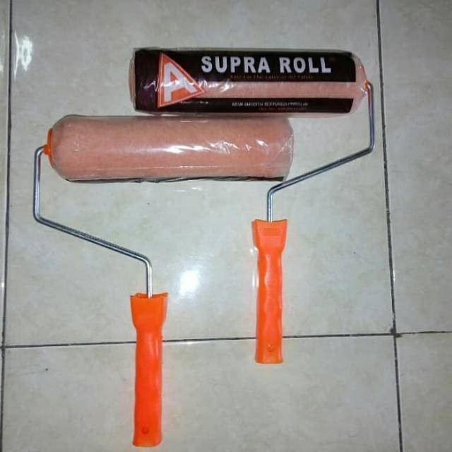 PAKET KUAS BAKCAT KUAS ROL ROLL 9&quot; inch CAT TEMBOK  / GAGANG + BULU ROLL CAT/ KUAS CAT CABUT