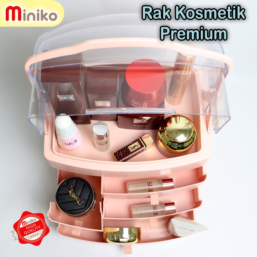 Rak Kosmetik Premium Rak Make Up Box Storage Makeup Cosmetic - Plastik Premium