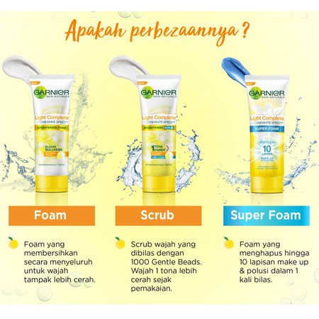 ★ BB ★ Light Complete Brightening Scrub White Speed | Garnier Light Complete Brightening Foam