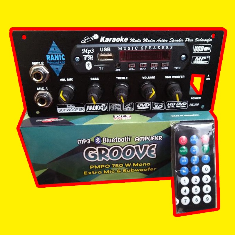 Kit Power Aktif Speaker Groove Mono Plus Mp3 Player Bluetooth