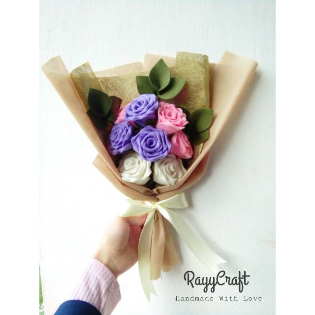 Buket Bunga  Flanel Cantik  Murah kado ultah anniversary 