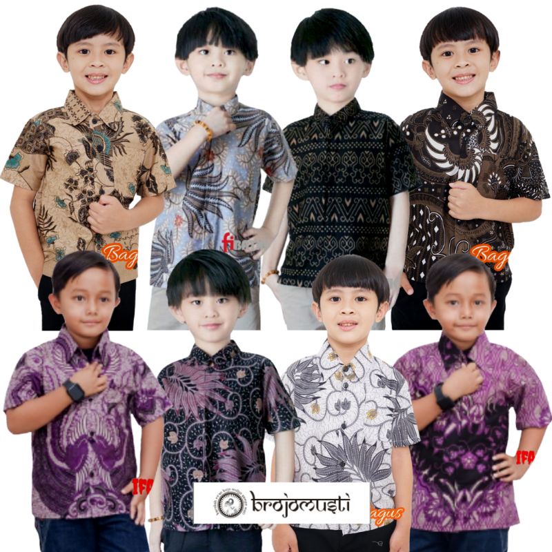 Kemeja Batik Anak - batik anak - baju batik anak laki laki umur 2-10 tahun hem batik anak pendek