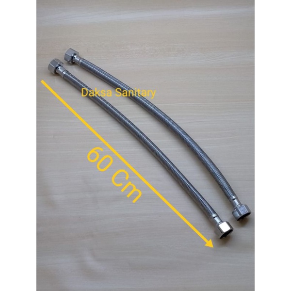 Selang Flexible anyaman Stainless 60cm /Flexible wastafel dan Closet