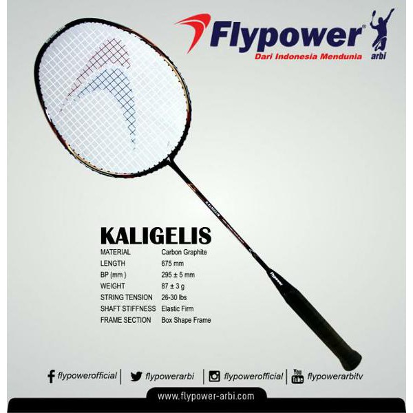 RAKET BADMINTON FLYPOWER KALIGELIS ORIGINAL