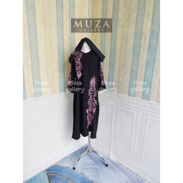 MUZA ABAYA ANAK MANAL PINK BONUS PASMINA