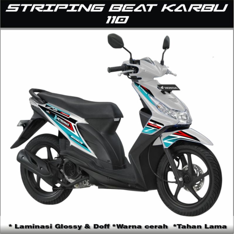 STICKER STRIPING HONDA BEAT 110 / STICKER VARIASI LIS BODY BEAT KARBU PETRONAS