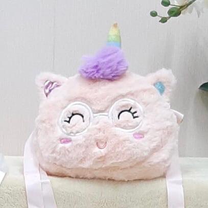 Tas Selempang M Bulu Unicorn Karakter Lucu Kuda Pony Animal