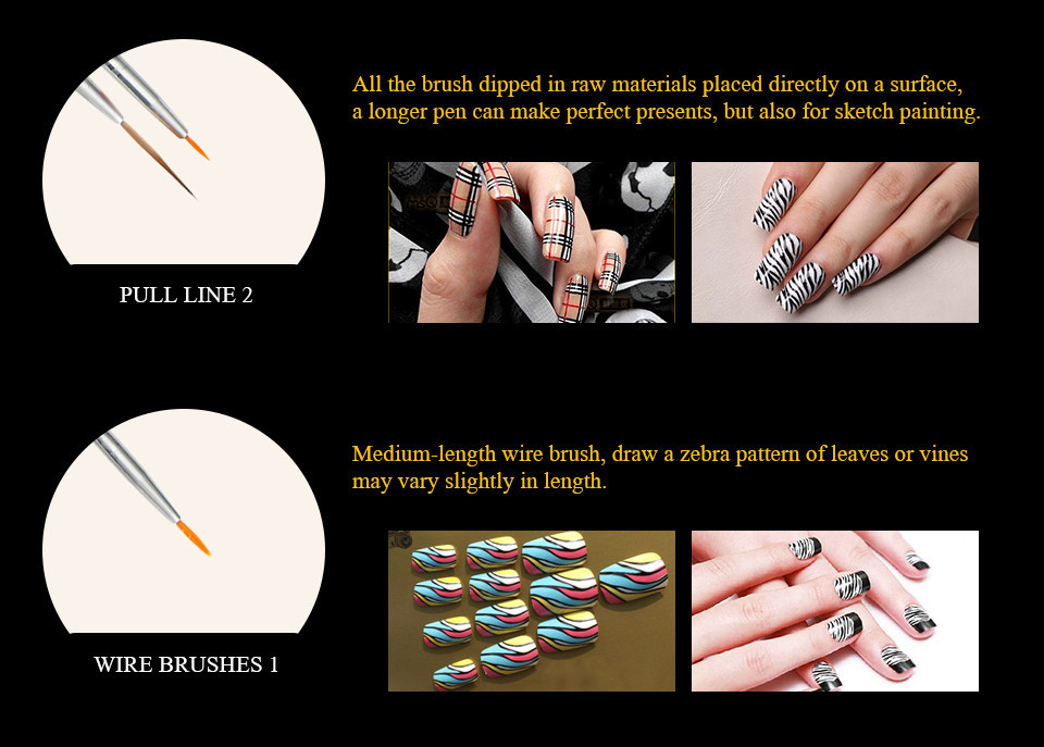 Salorie 20pcs / Set Brush Pen Nail Art Uv Gel Gagang Akrilik