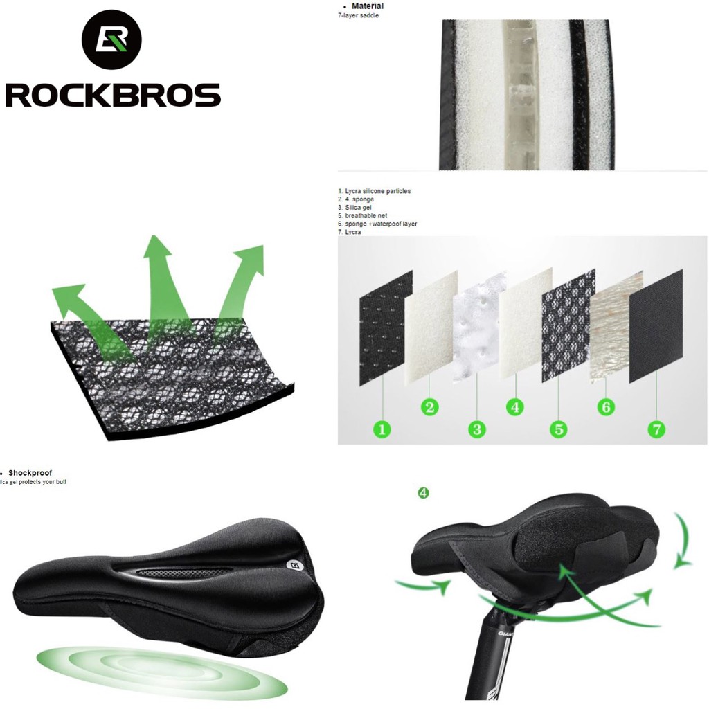 Rockbros Cover Jok Sepeda Breathable Silica Gel Mat