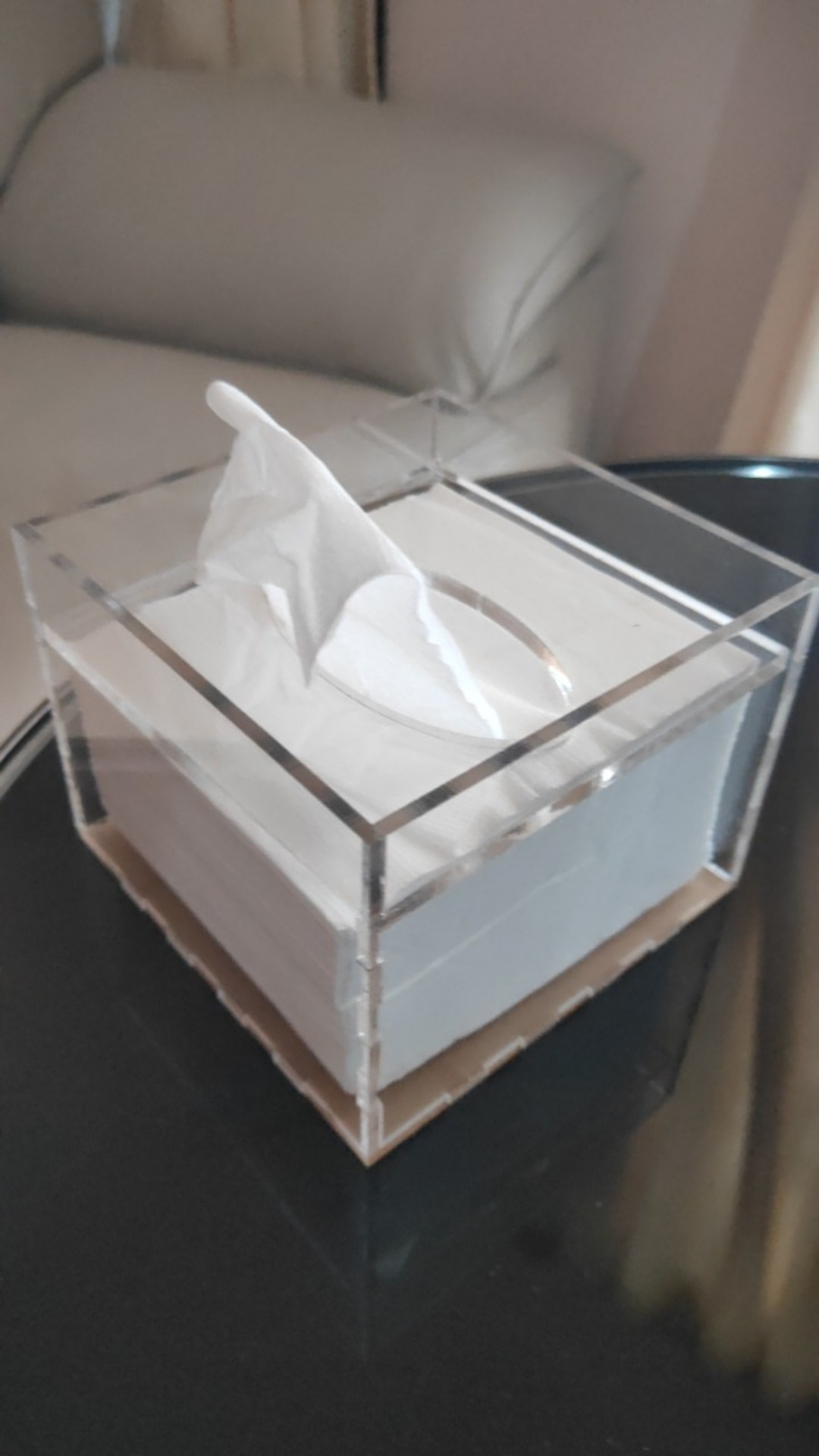 Kotak Tempat Tissue Tisu Acrylic Akrilic Bening Kecil Mini Tutup Drop