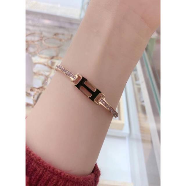 COD! gelang tangan titanium bangle hermeess / H rosegold only anti karat import