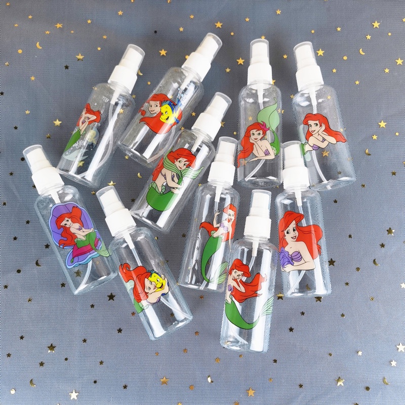 Magic789 Portable Cartoon Mermaid Princess Spray Bottle 100ML Plastic Travel Size Bottles for Cosmetic Perfume