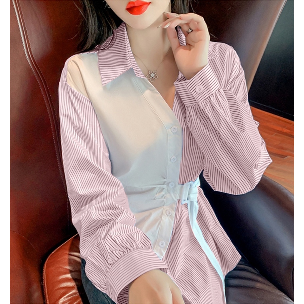 FWG - BLOUSE CHERRY TOP / ATASAN BLOUSE / BLOUSE WANITA / BLUS / BLOUSE SALUR / FASHION WANITA
