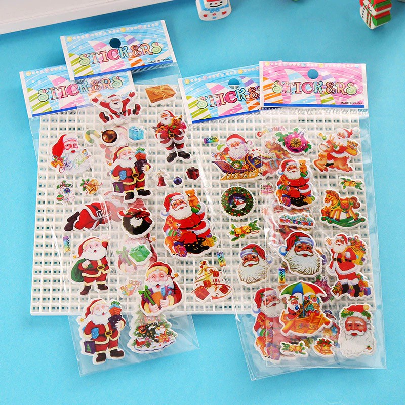 

INDORETAIL | 3 Pcs/set Natal Gaya Dekoratif Alat Tulis Stiker DIY Santa Claus Perekat Diary Stiker