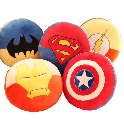 Bantal Karakter Superhero Bulat TERBARU/Boneka Spiderman Iron Man Hulk Captain America