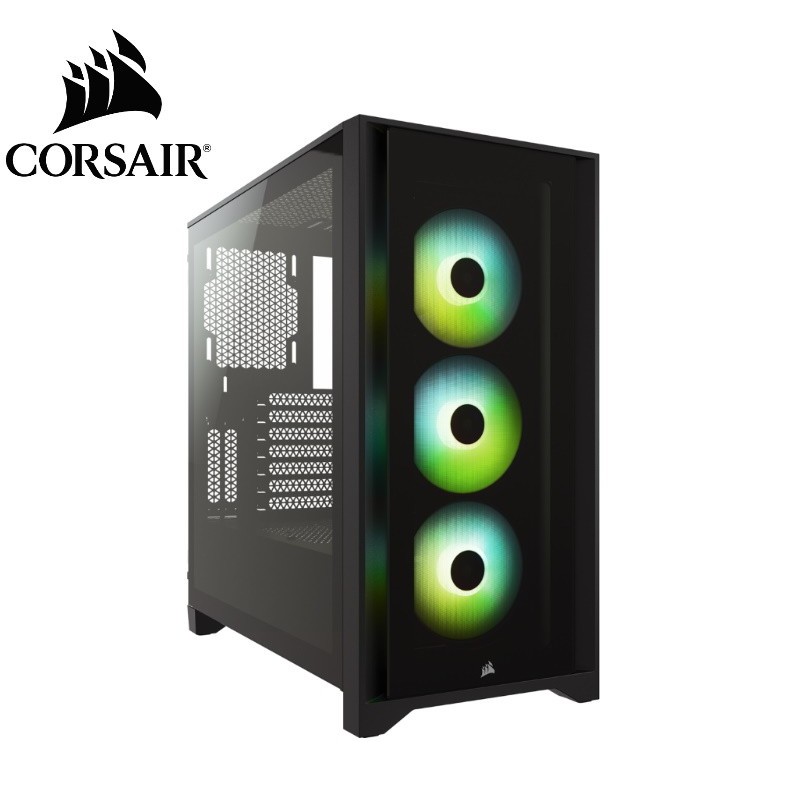 Corsair iCUE 4000X RGB Tempered Glass Mid Tower ATX Case Black