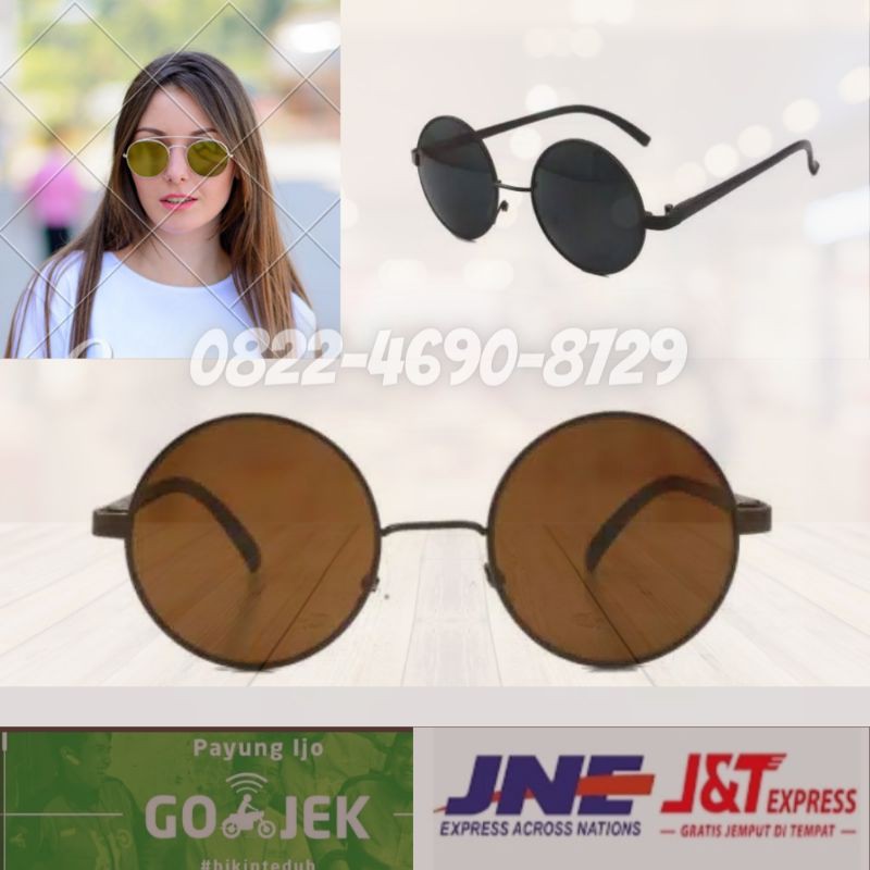 Dnir487 (KACAMATA BULAT)Kacamata minus bundar boboho hitam dan coklat permanen kacamata fashion pria