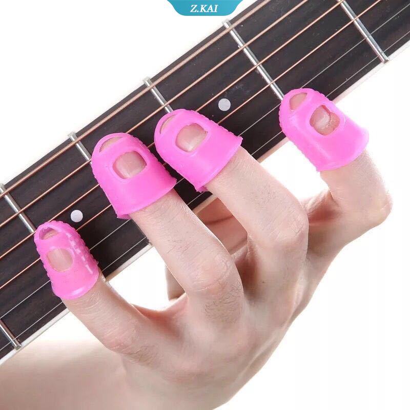 5 / 10pcs / Set Cover Pelindung Ujung Jari Bahan Silikon Warna-Warni Untuk Gitar Ukulele