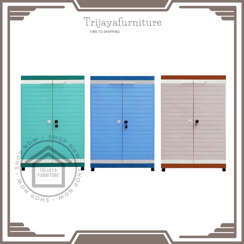 Lemari Club 2 Susun / Lemari Pakaian Plastik Minimalis / Lemari Grand Mini Kunci / Almari